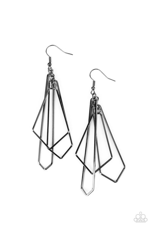 Shape Shifting Shimmer - Black - Paparazzi Earring Image