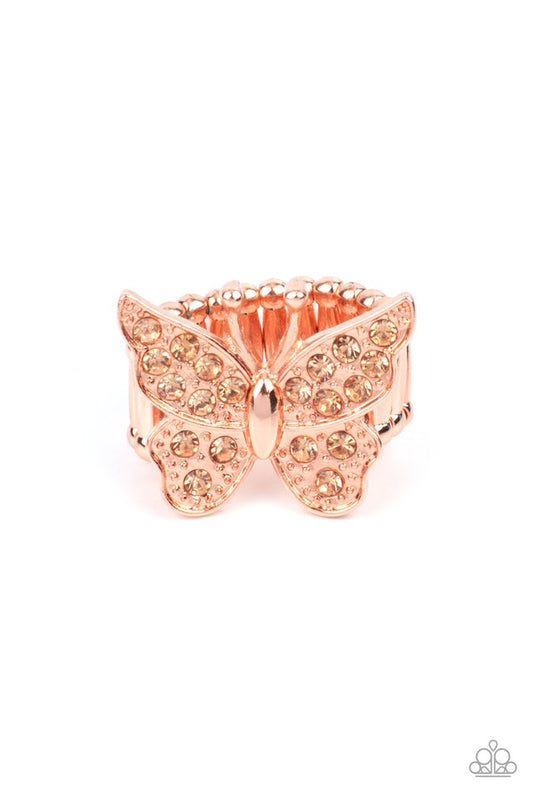 Bona Fide Butterfly - Copper - Paparazzi Ring Image