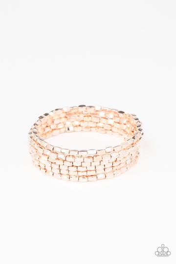 Paparazzi Bracelet ~ Stunningly Stacked - rose gold