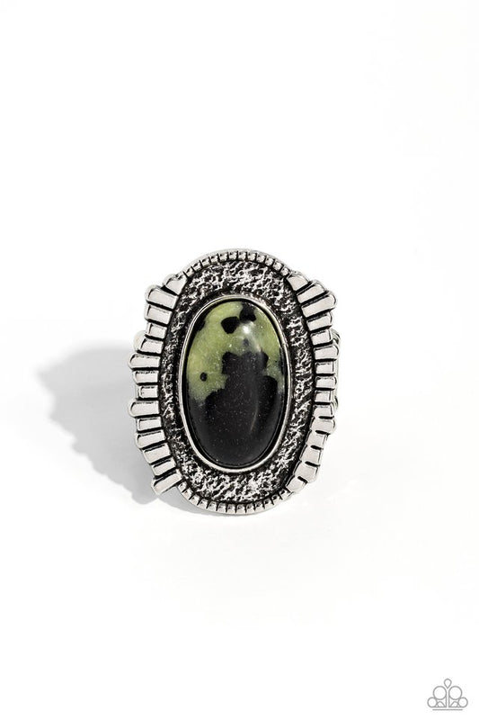 Terrazzo Trendsetter - Green - Paparazzi Ring Image