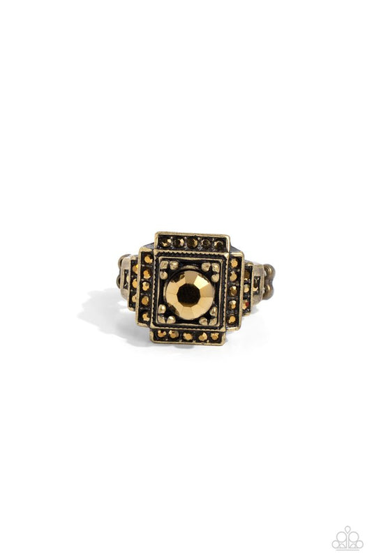 Polished Pantheon - Brass - Paparazzi Ring Image