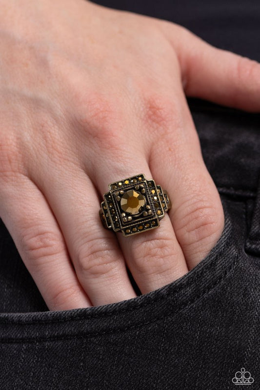 Polished Pantheon - Brass - Paparazzi Ring Image