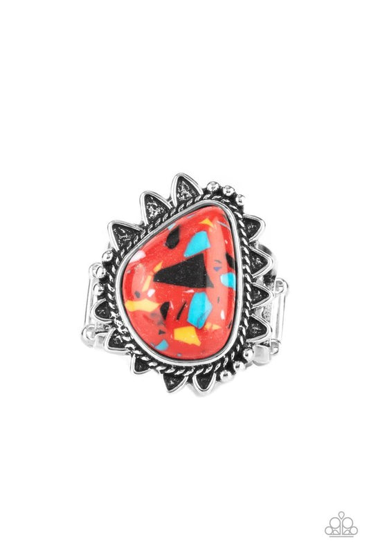 Adobe Sunrise - Red - Paparazzi Ring Image