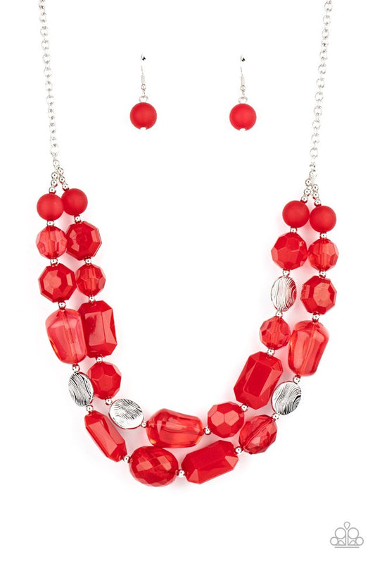 Oceanic Opulence - Red - Paparazzi Necklace Image