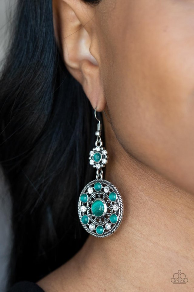 Paparazzi Earring ~ Party at My PALACE - Green Paparazzi Earring ~ Party at My PALACE - Green