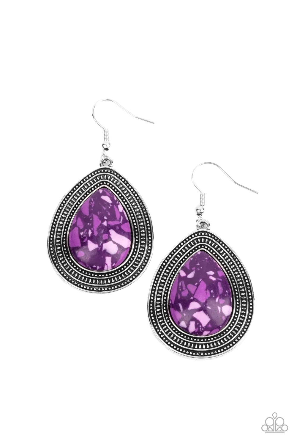 Paparazzi Earring ~ Terrazzo Tundra - Purple