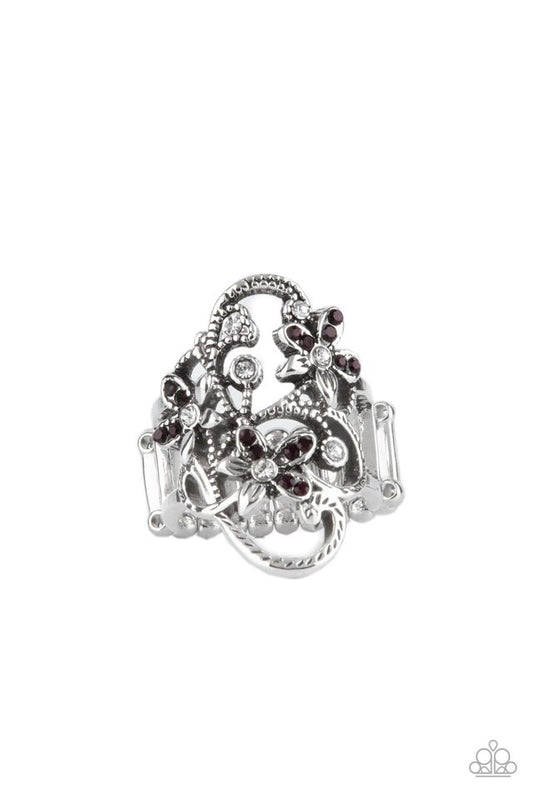 Flirtatiously Flowering - Purple - Paparazzi Ring Image