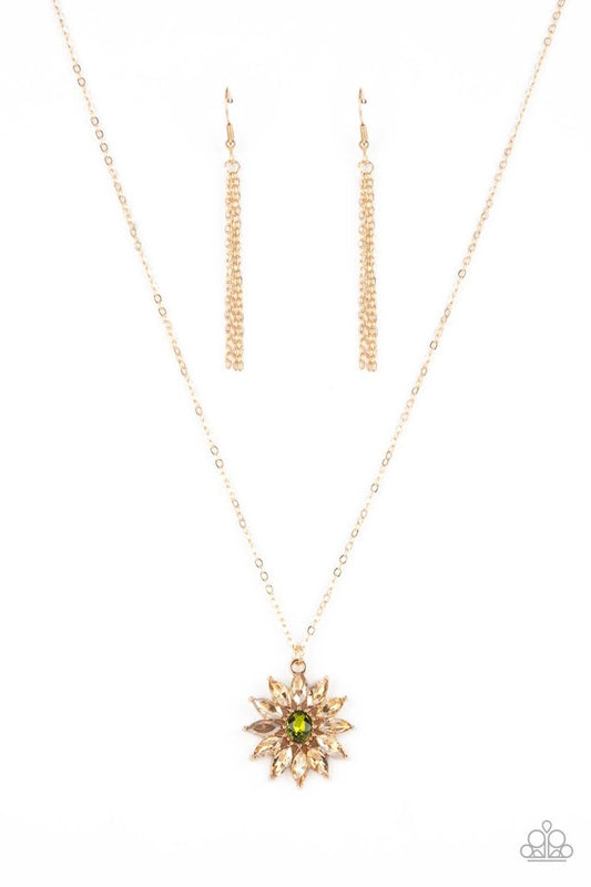 Formal Florals - Gold - Paparazzi Necklace Image