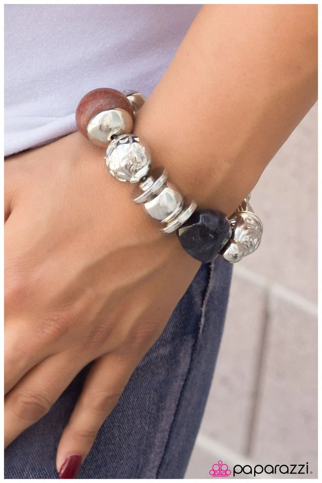 Paparazzi Bracelet ~ Glass Half Full - Black
