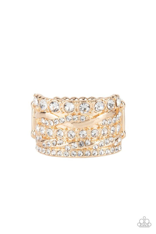 Exclusive Elegance - Gold - Paparazzi Ring Image