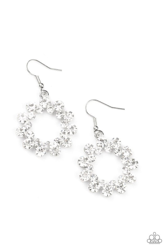 Champagne Bubbles - White - Paparazzi Earring Image