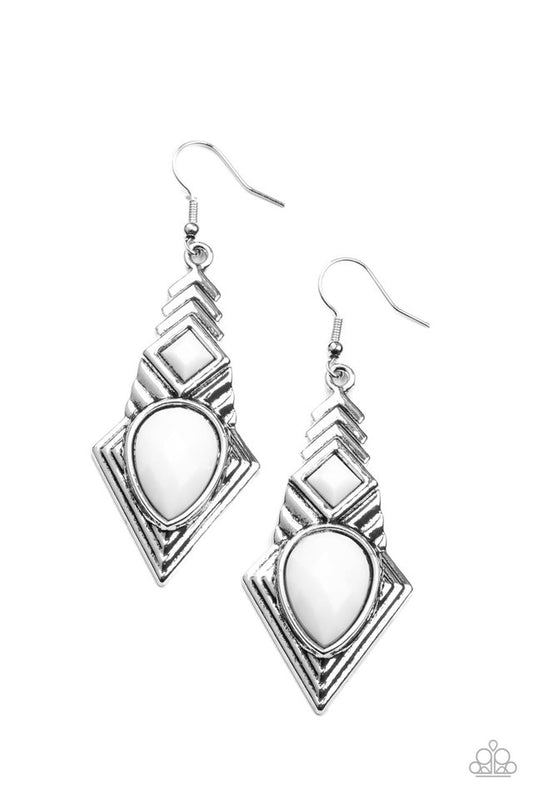 Stylishly Sonoran - White - Paparazzi Earring Image