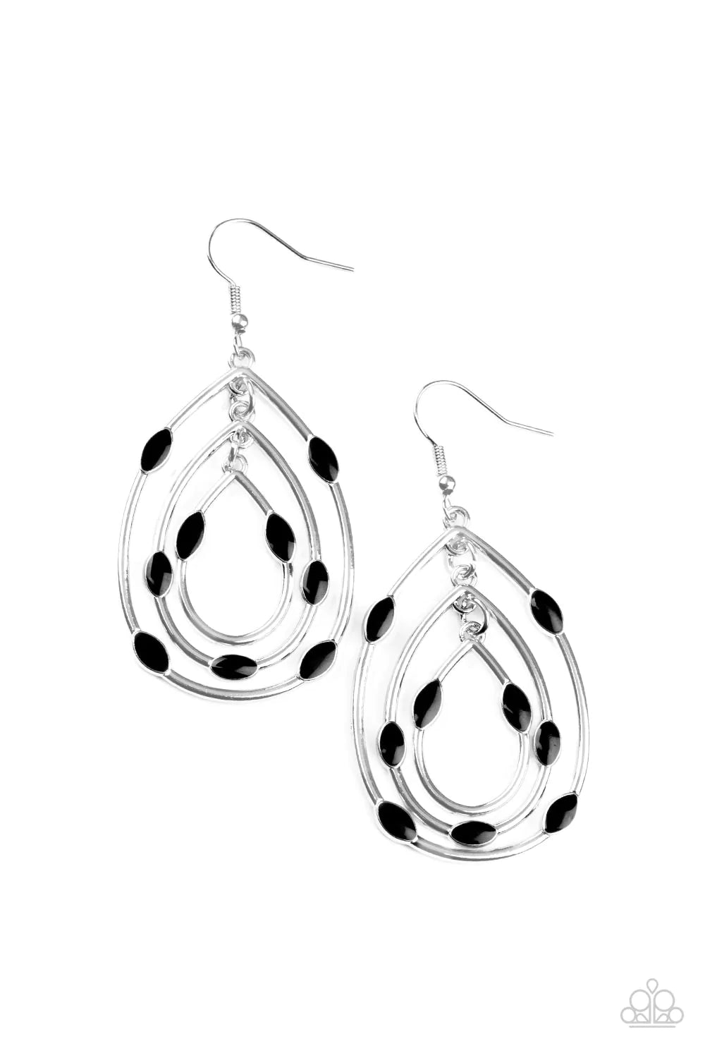 Paparazzi Earring ~ Rippling Rapport - Black