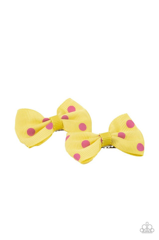Polka Dot Drama - Yellow - Paparazzi Hair Accessories Image