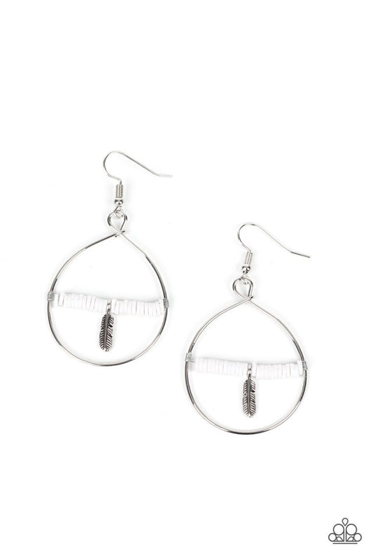 Free Bird Freedom - White - Paparazzi Earring Image