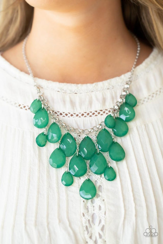​Front Row Flamboyance - Green - Paparazzi Necklace Image