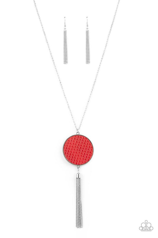 Wondrously Woven - Red - Paparazzi Necklace Image