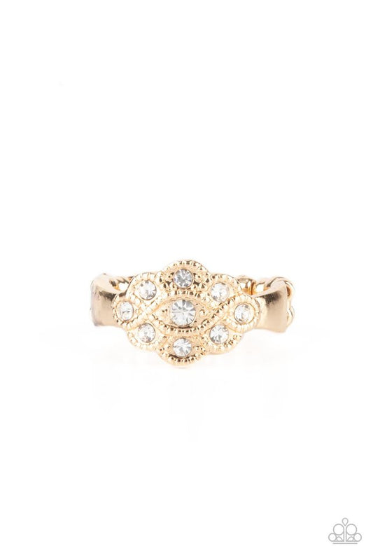 Floral Frou-Frou - Gold - Paparazzi Ring Image
