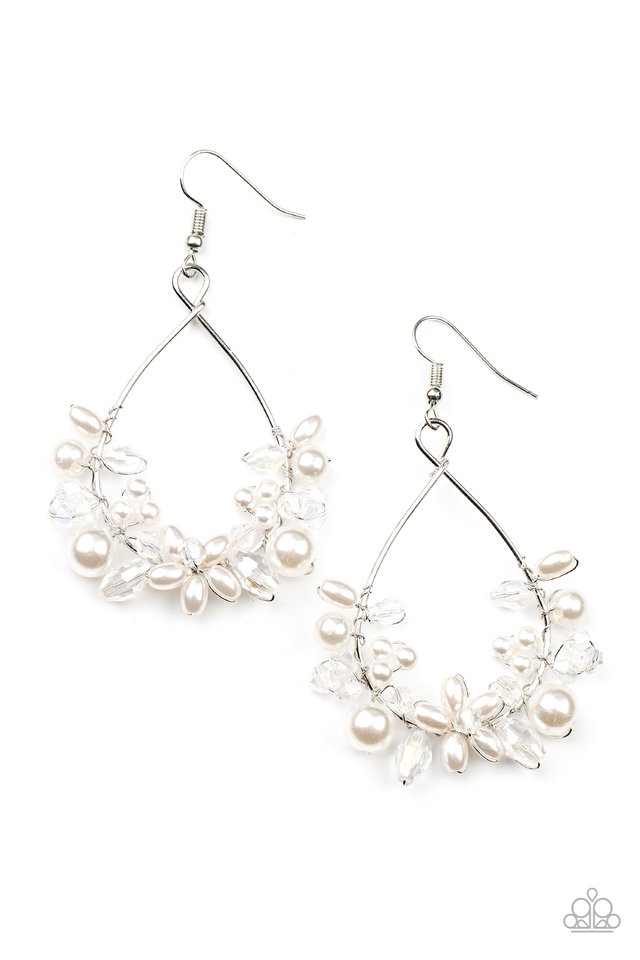 Marina Banquet - White - Paparazzi Earring Image