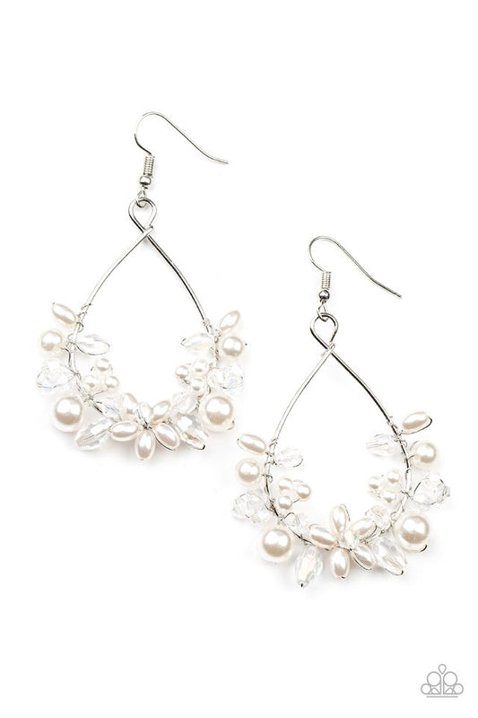Marina Banquet - White - Paparazzi Earring Image