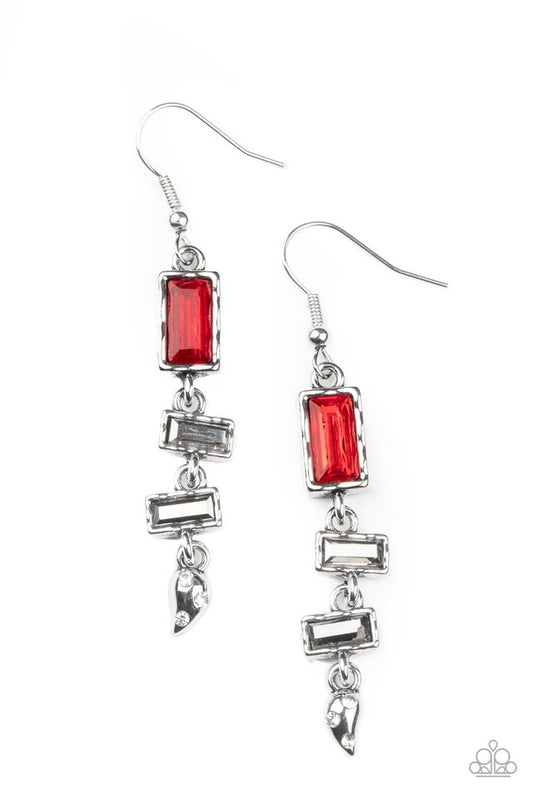 Modern Day Artifact - Red - Paparazzi Earring Image