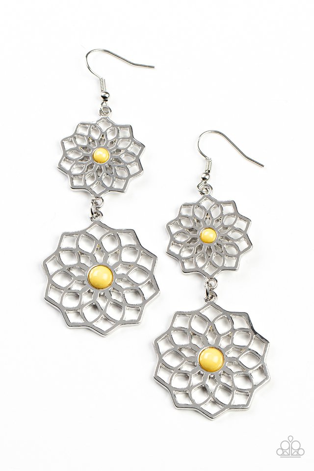 Posh Posy - Yellow - Paparazzi Earring Image