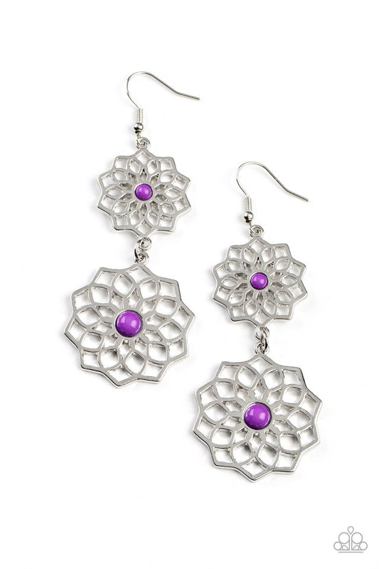 ​Posh Posy - Purple - Paparazzi Earring Image