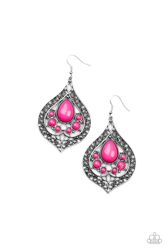 New Delhi Nouveau - Pink - Paparazzi Earring Image