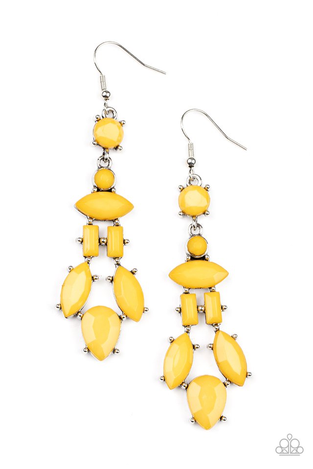 ​Visually Vivacious - Yellow - Paparazzi Earring Image