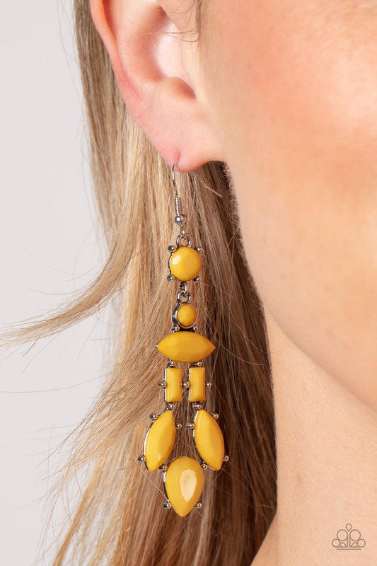 ​Visually Vivacious - Yellow - Paparazzi Earring Image