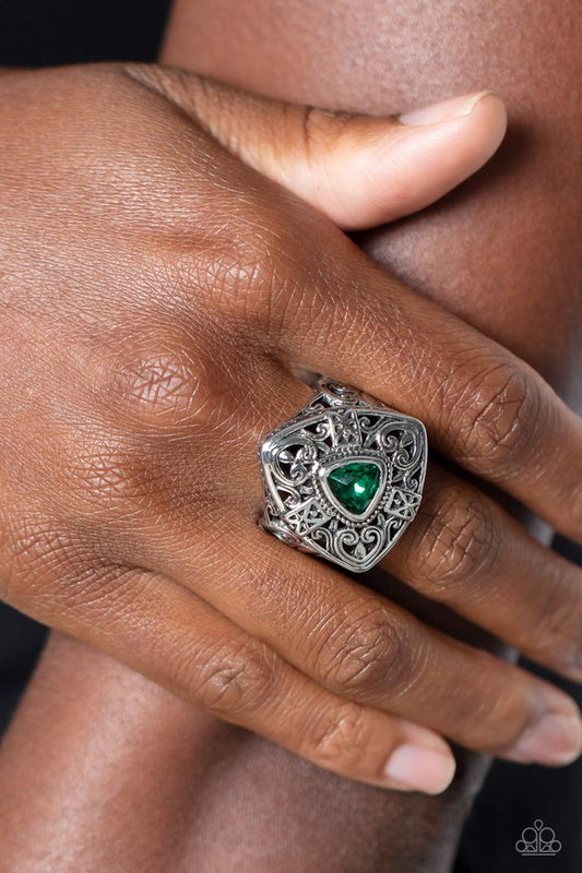 ​Charismatic Couture - Green - Paparazzi Ring Image