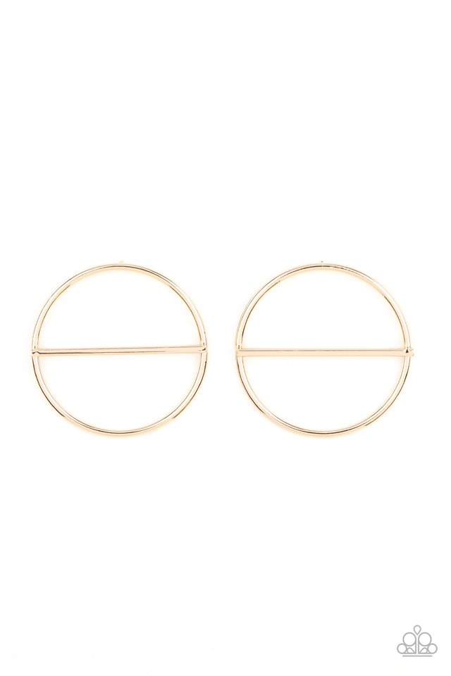 Dynamic Diameter - Gold - Paparazzi Earring Image