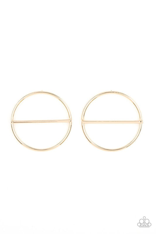 ​Dynamic Diameter - Gold - Paparazzi Earring Image
