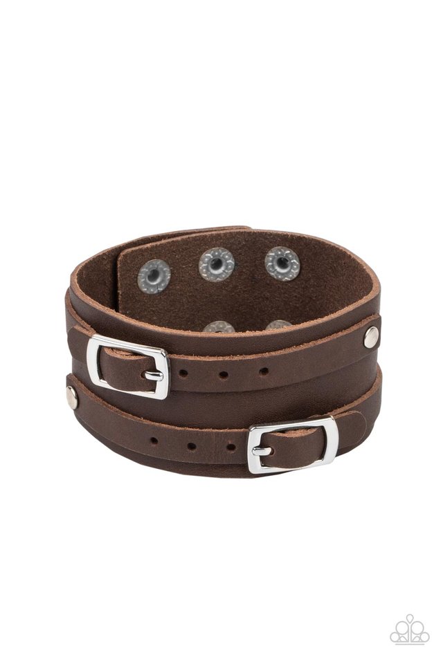 Bronco Bustin Buckles - Brown - Paparazzi Bracelet Image