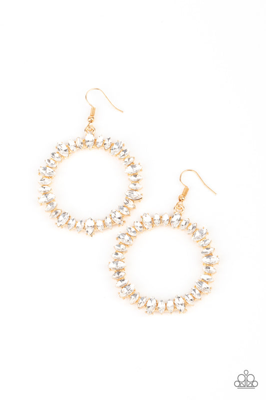 Paparazzi Earring ~ Glowing Reviews - Gold