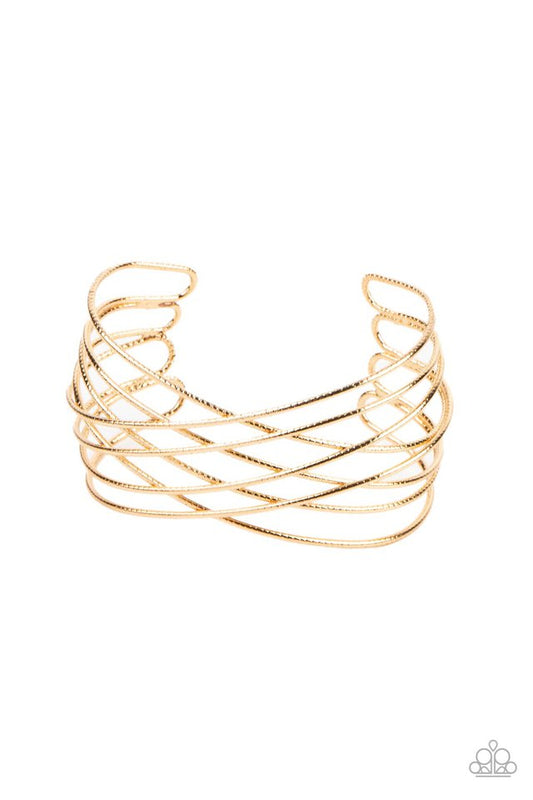 Strike Out Shimmer - Gold - Paparazzi Bracelet Image
