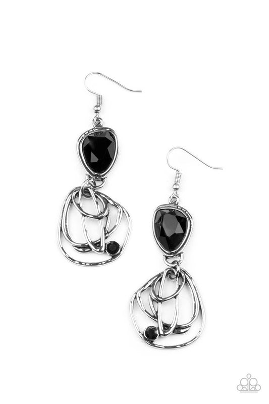 Galactic Drama - Black - Paparazzi Earring Image