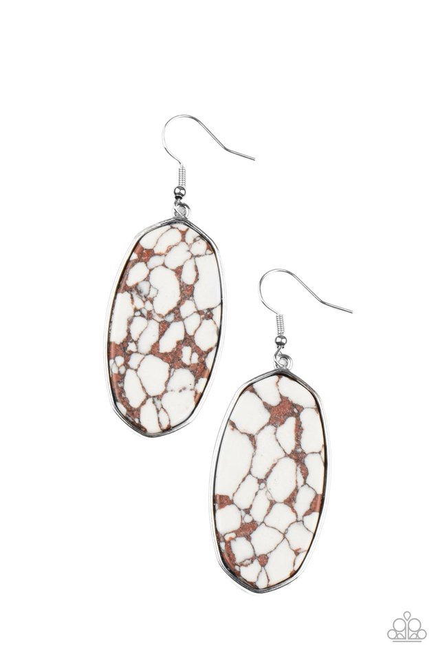 Stone Sculptures - Brown - Paparazzi Earring Image