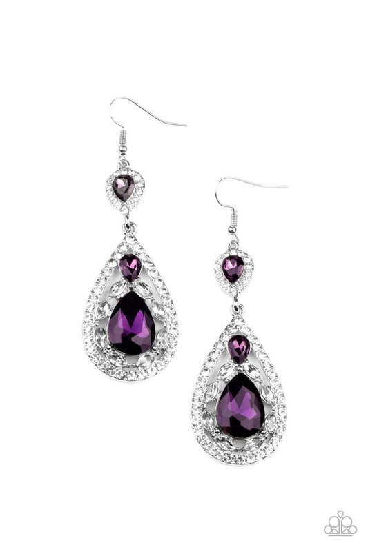 Posh Pageantry - Purple - Paparazzi Earring Image