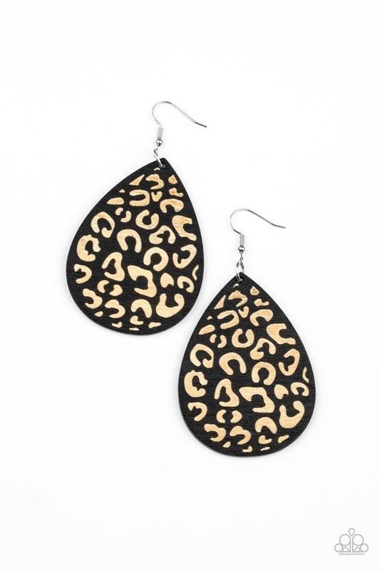 Suburban Jungle - Black - Paparazzi Earring Image