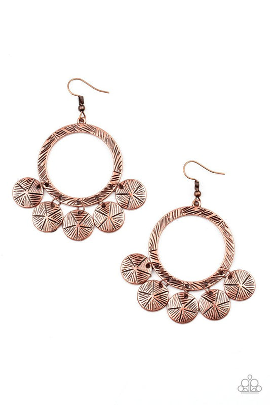 Trinket Tease - Copper - Paparazzi Earring Image