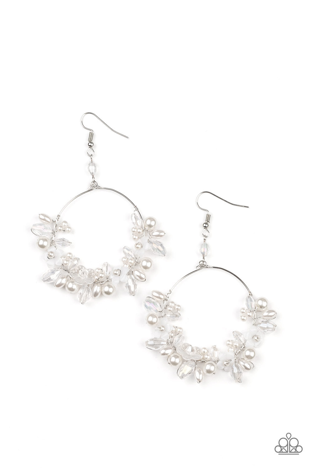 Paparazzi Earring ~ Floating Gardens - White