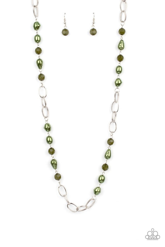 Tea Party Tango - Green - Paparazzi Necklace Image