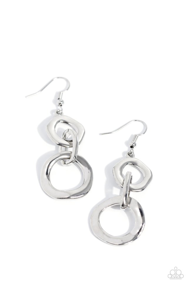 Metro Machinery - Silver - Paparazzi Earring Image