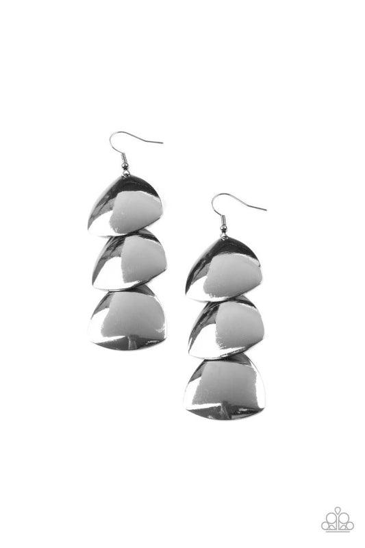 Modishly Metallic - Black - Paparazzi Earring Image