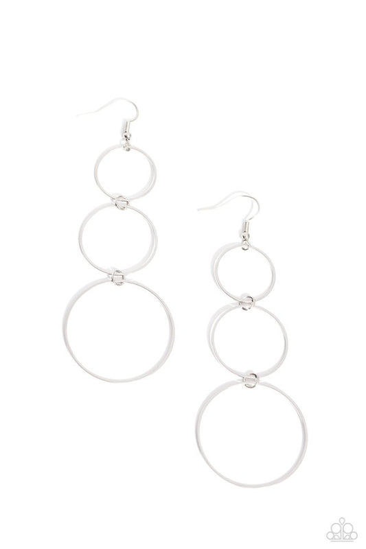Urban Ozone - Silver - Paparazzi Earring Image