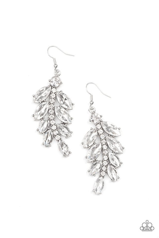 Ice Garden Gala - White - Paparazzi Earring Image