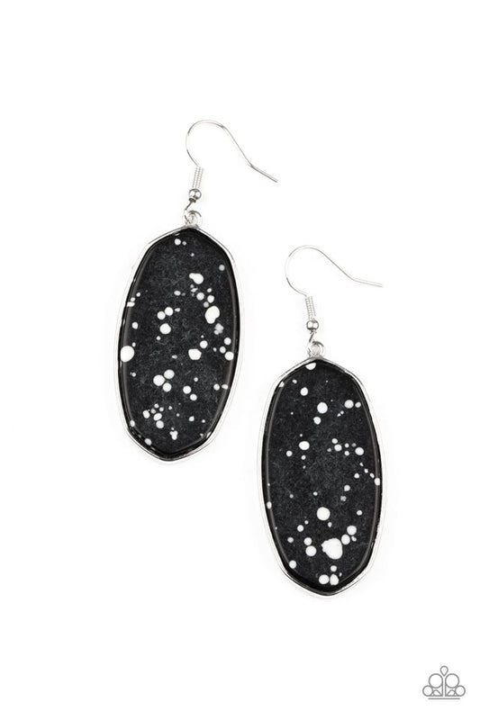 Stone Sculptures - Black - Paparazzi Earring Image