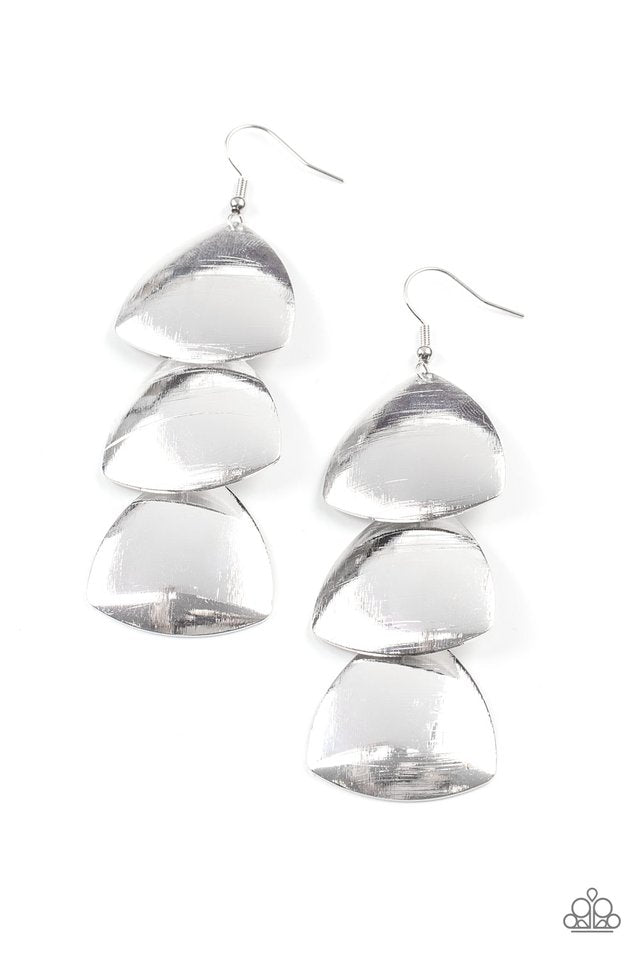 Modishly Metallic - Silver - Paparazzi Earring Image