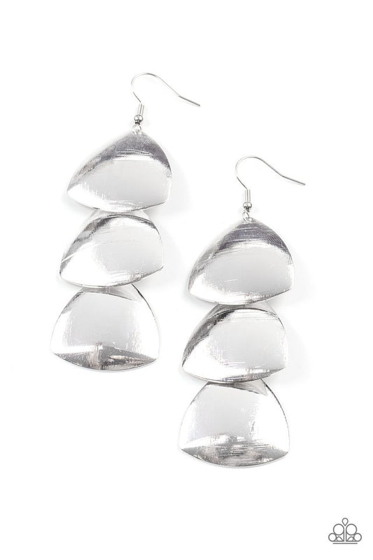 Modishly Metallic - Silver - Paparazzi Earring Image